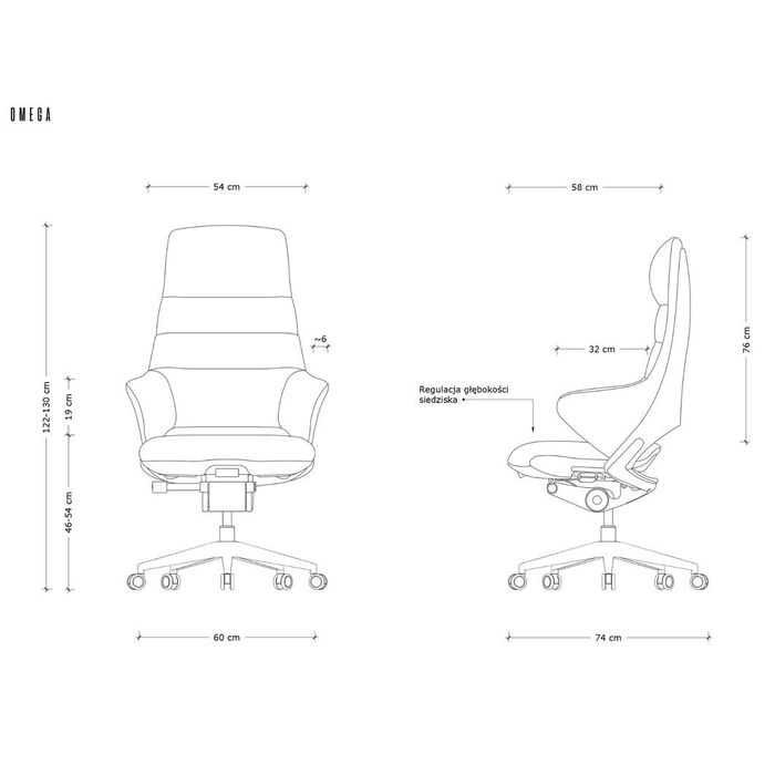 UNIQUE Fotel biurowy Omega skóra naturalna różne kolory (CM-K030ASR-9-HL)