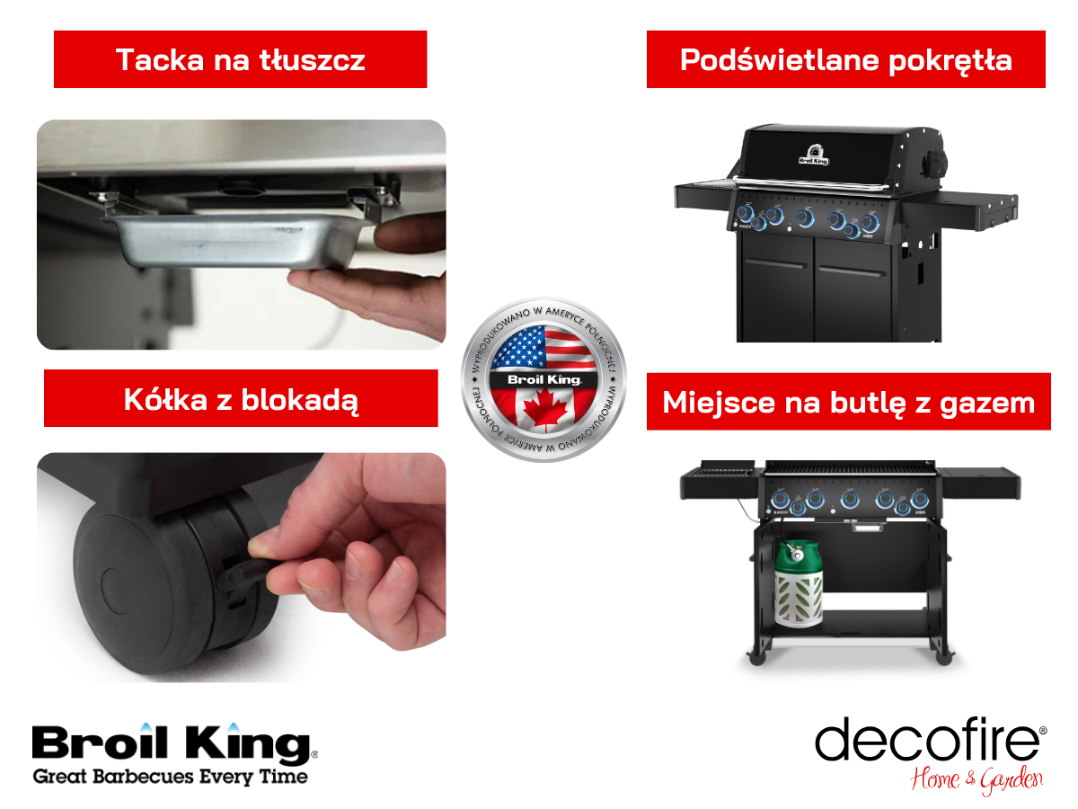 Udogodnienia w grillu gazowym Crown 590 Shadow Broil King