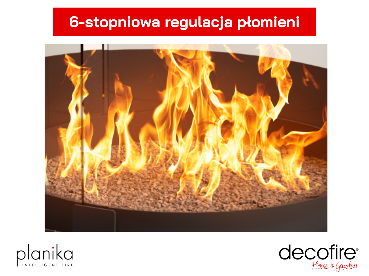 6-stopniowa regulacja płomieni
