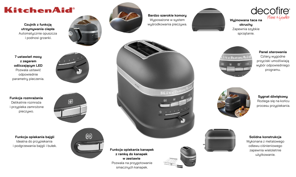 Toster 2 Artisan Imperial Grey KitchenAid