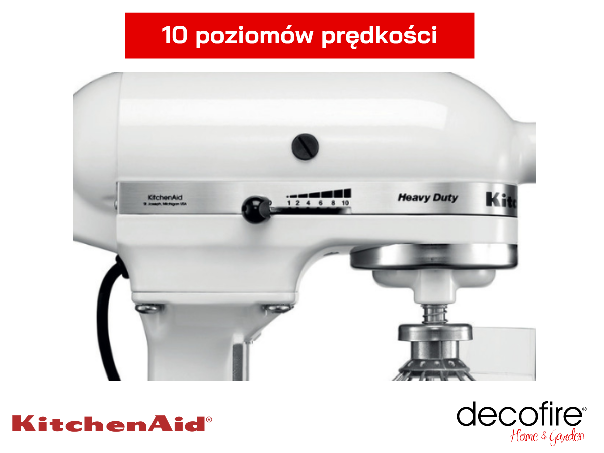Mikser Heavy Duty 5 White posiada 10 poziomów prędkości