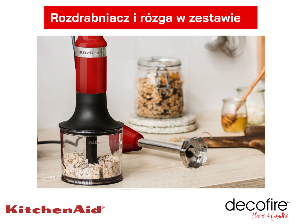 Rozdrabniacz i rózga w zestawie z blenderem ręcznym Empire Red KitchenAid
