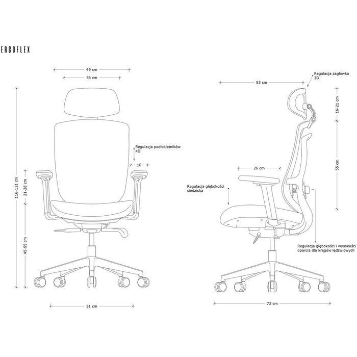 UNIQUE Fotel biurowy Ergoflex (M-55)
