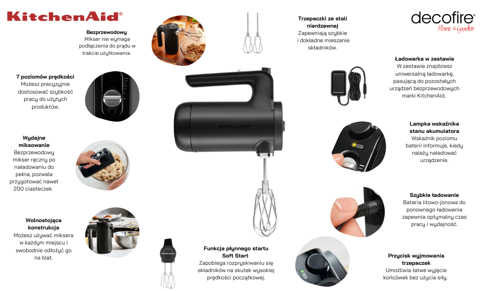 Mikser bezprzewodowy ręczny Matte Black KitchenAid