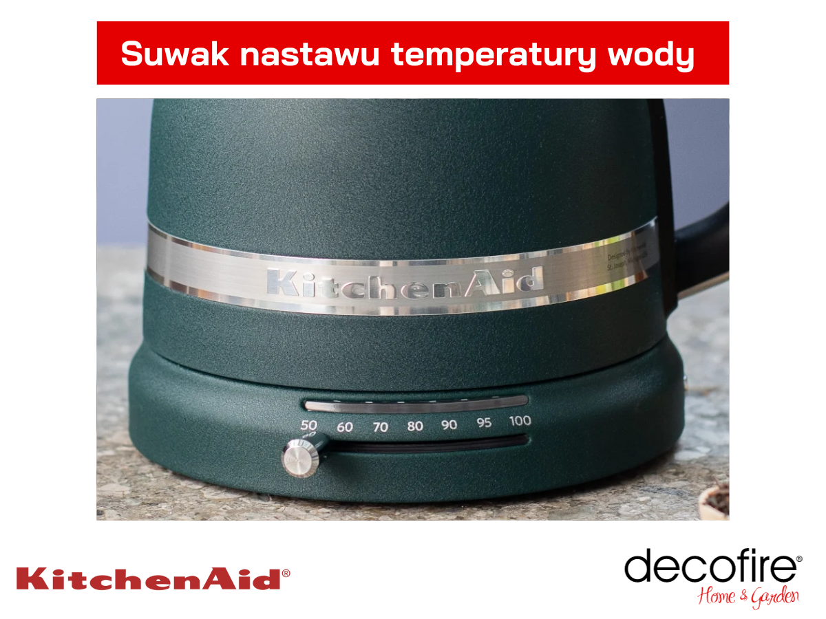 Suwak nastawu temperatury wody od 50 °C do 100 °C