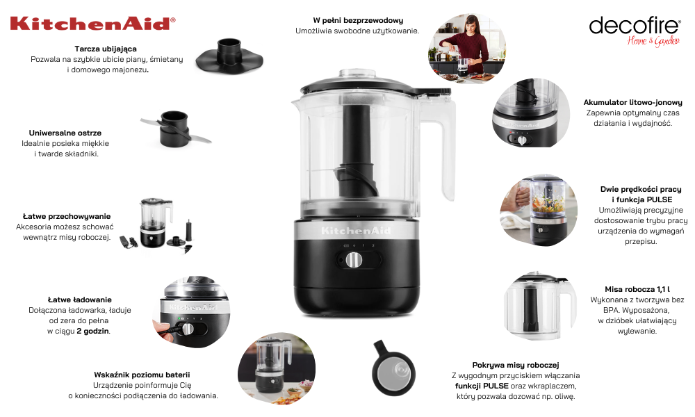 Malakser bezprzewodowy 1,1l Matte Black KitchenAid