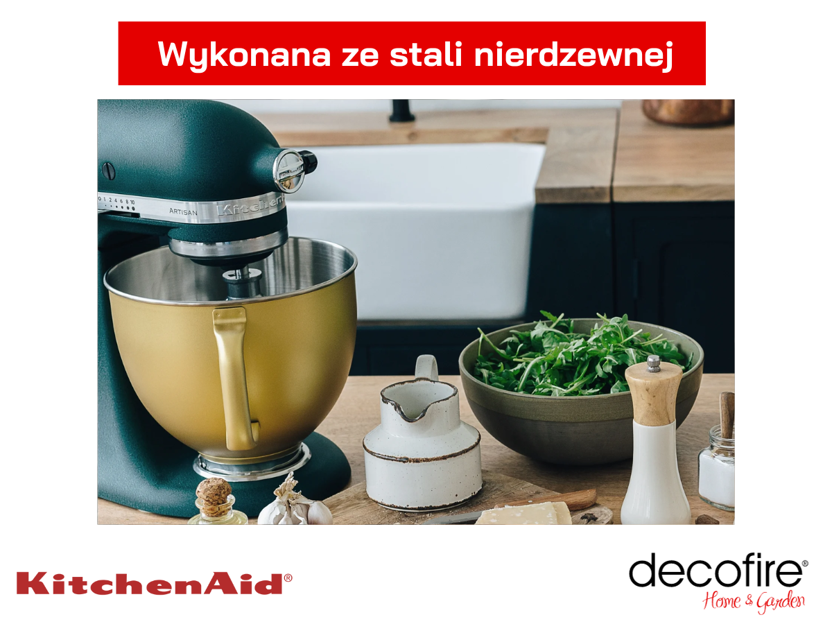 Dzieża 4,8 l INOX Artisan 5 KitchenAid wykonana ze stali nierdzewnej. 