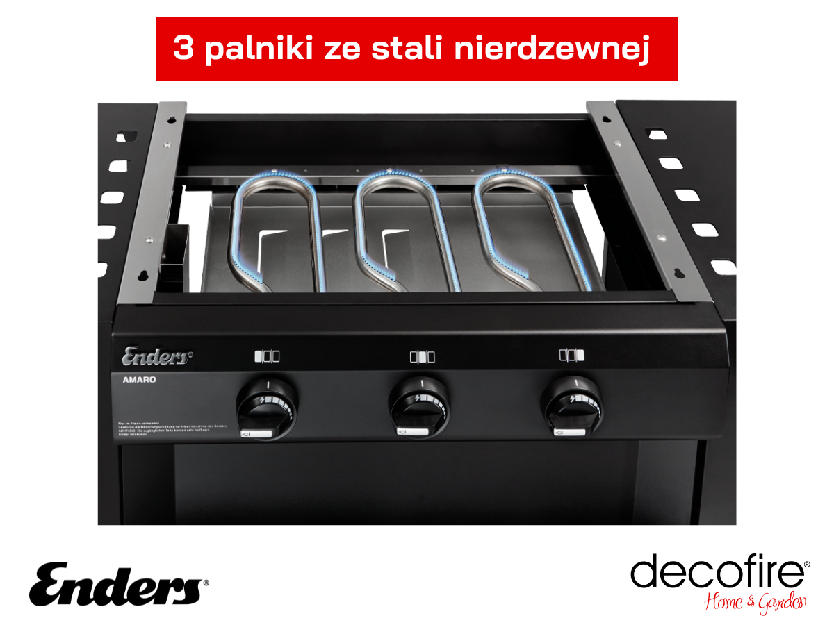 3 palniki ze stali nierdzewnej 