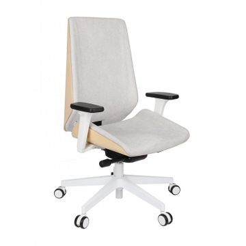 Grospol Fotel biurowy Moon Wood W white tkanina Bondai - 8 kolorów