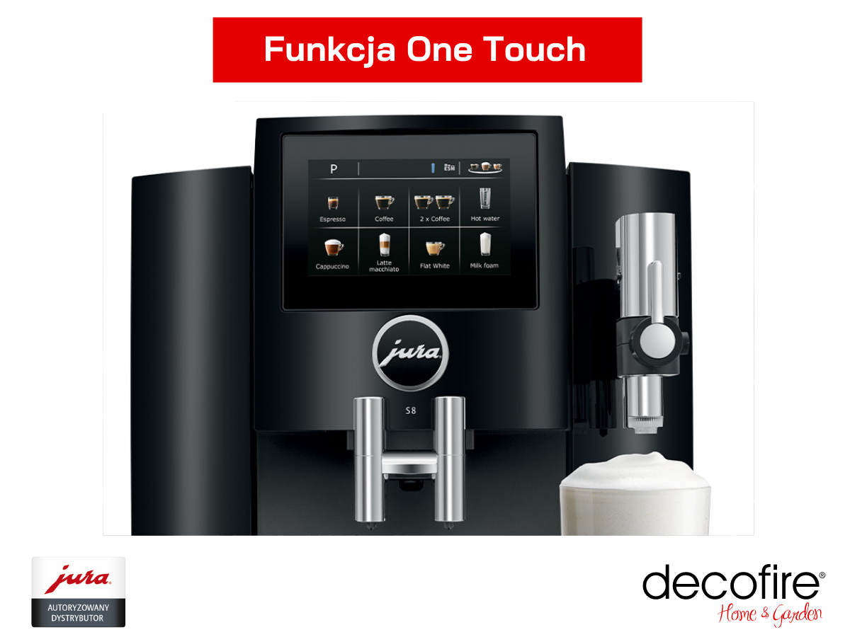 Ekspres Jura S8 Piano Black z funkcją One Touch