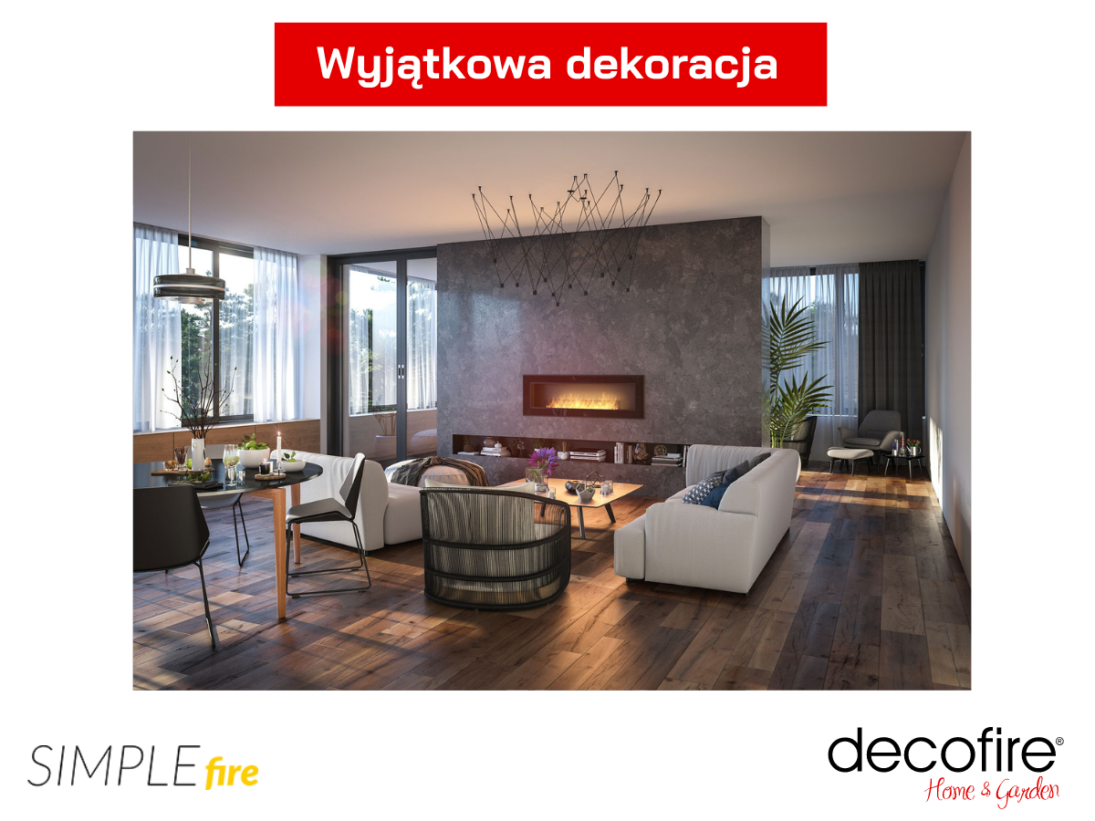 Biokominek Simple Fire FRAME 1500 czarny wyjątkowa dekoracja w salonie