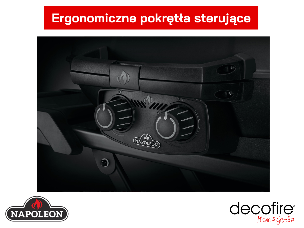 Grill turystyczny Napoleon Phantom TravelQ PRO285X ergonomiczne pokrętła