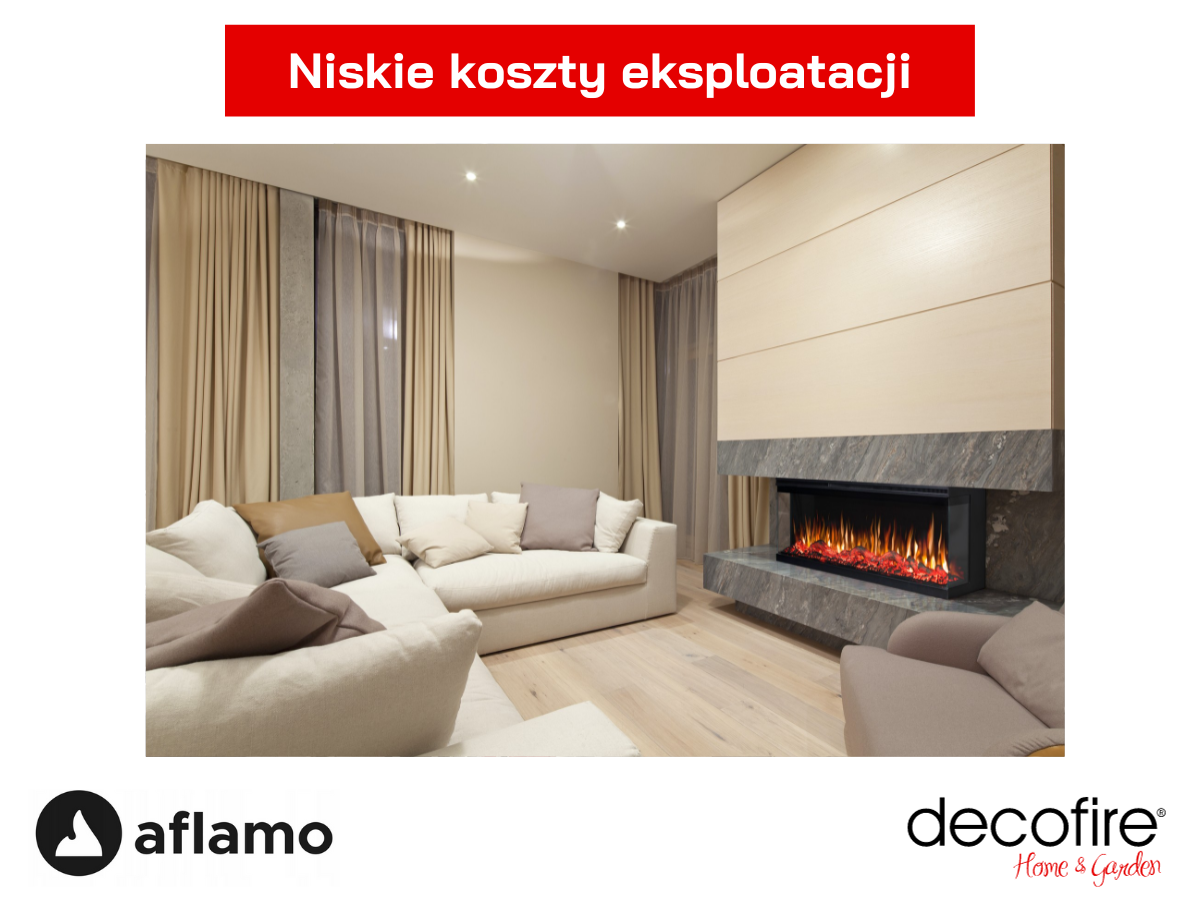 Niskie koszty eksploatacji w kominku elektrycznym Aflamo Unique