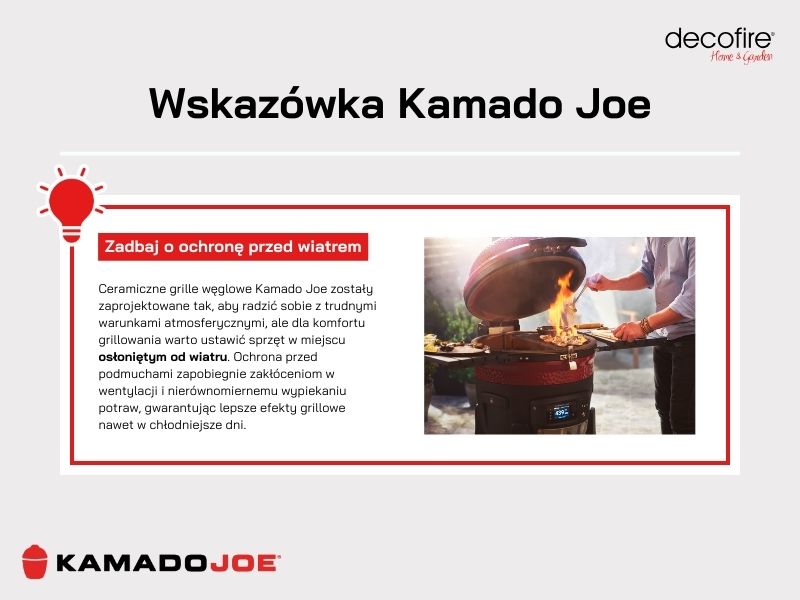 Wskazówka Kamado Joe: zadbaj o ochronę przed wiatrem