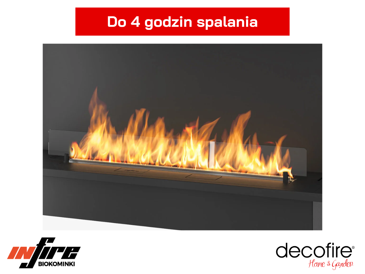 Długi czas pracy biokominka do zabudowy Infire Etronic Basic C1200