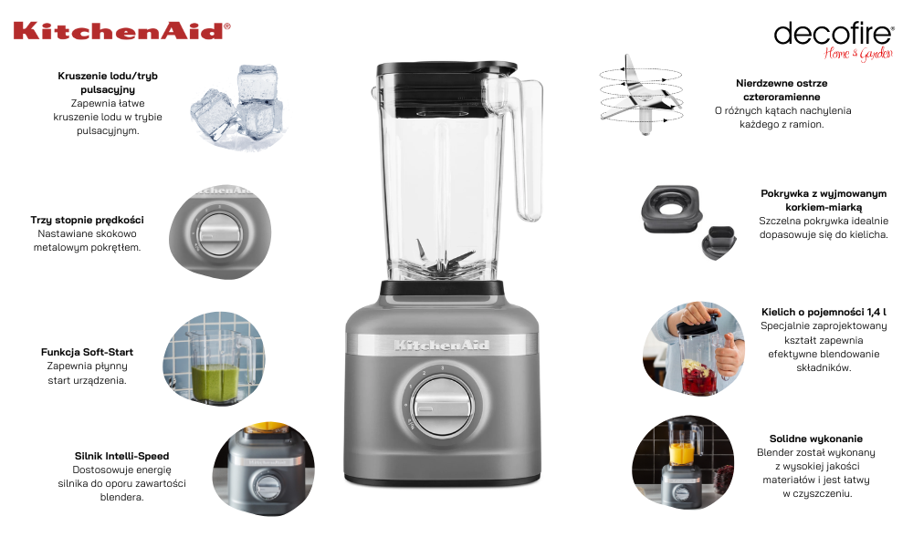 Blender K150 1,4L Charcoal Grey KitchenAid (5KSB1325EDG)