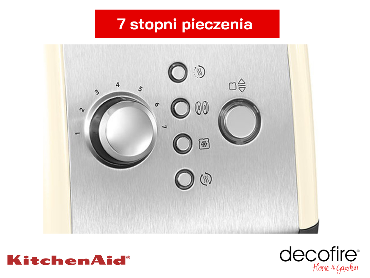 7 stopni pieczenia w tosterze 2 Almond Cream KitchenAid