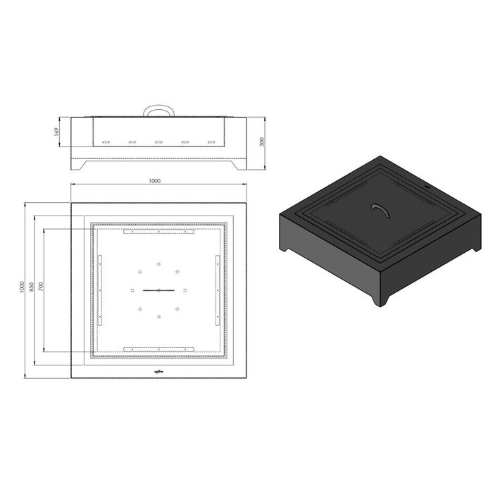 Palenisko ogrodowe Outfire Corten Square 1000 Infire