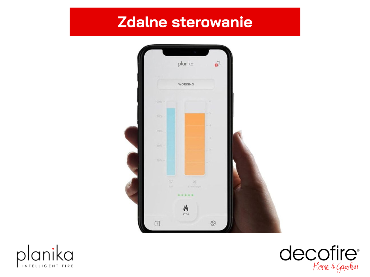 Zdalne sterowanie w biokominku Planika Flogs 990 za pomocą aplikacji mobilnej
