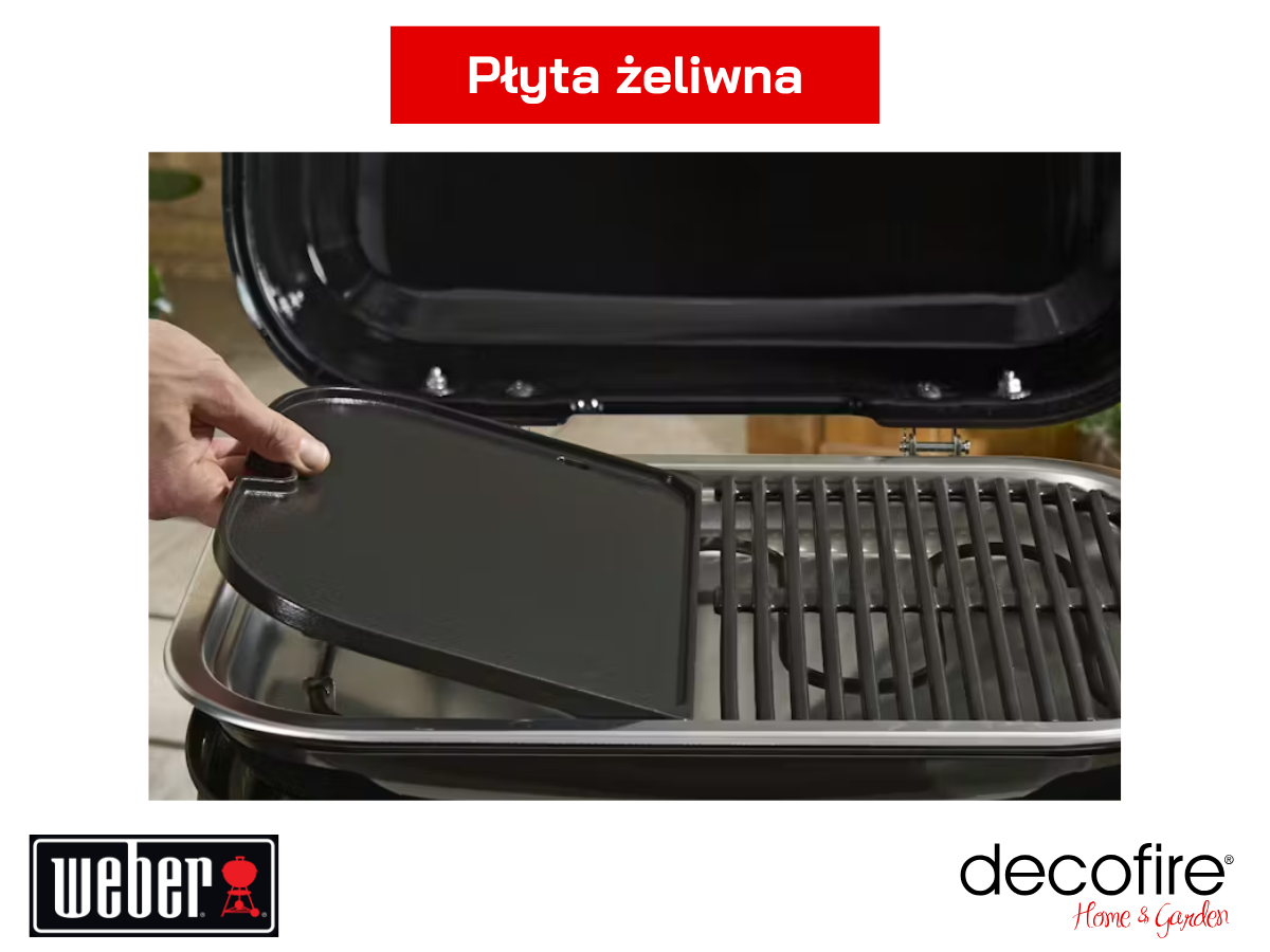 Grill elektryczny Weber Lumin Black – płyta żeliwna w zestawie