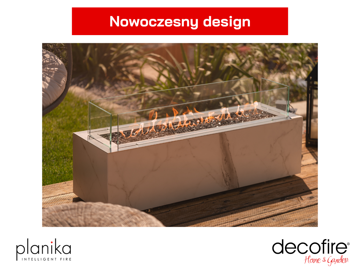 Nowoczesny design kominka na gaz LPG / gaz ziemny Galaxy Daze Planika