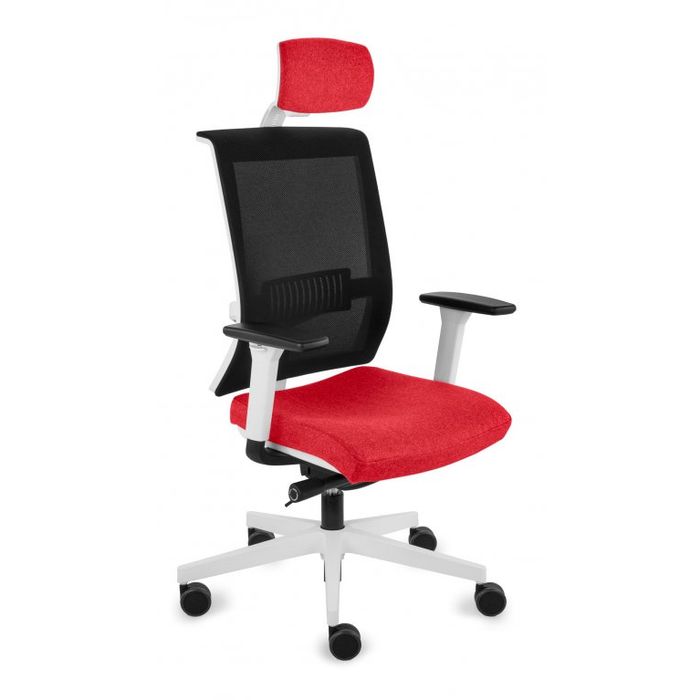 Fotel biurowy Grospol Level WS HD WHITE tkanina Hygge - 8 kolorów