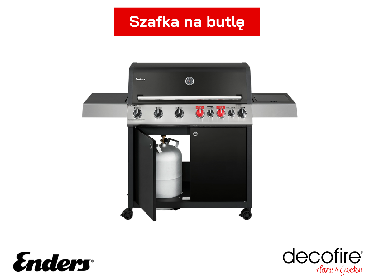 Pojemna szafka pod piekarnikiem mieści 5 lub 11 kg butlę z gazem