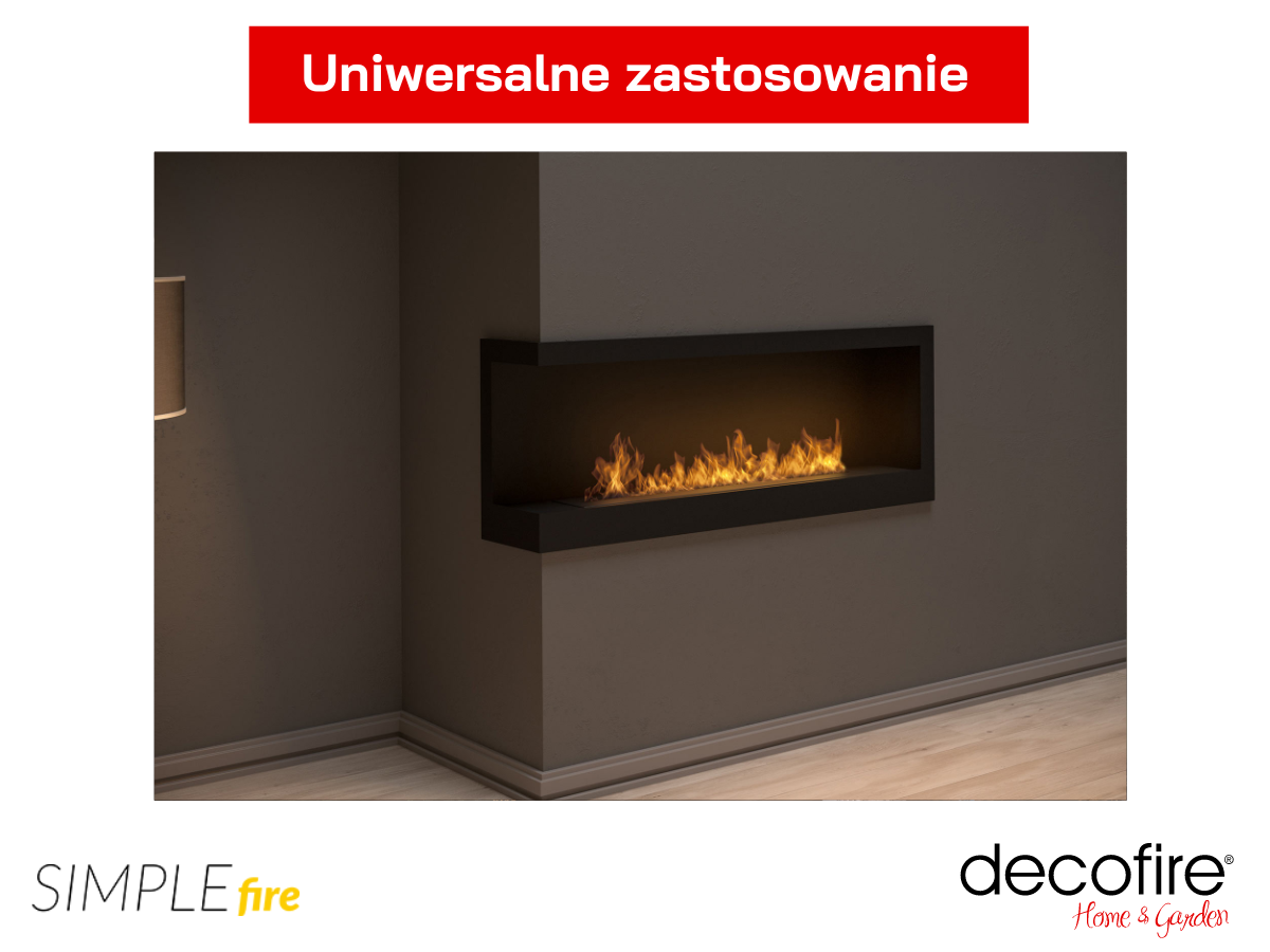 Biokominek narożny Simple Fire CORNER 1200L uniwersalne zastosowanie