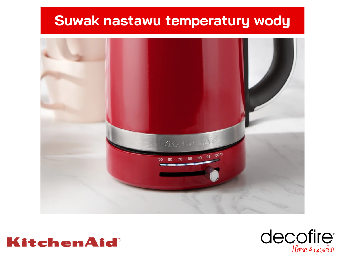 Suwak nastawu temperatury wody od 50°C do 100°C