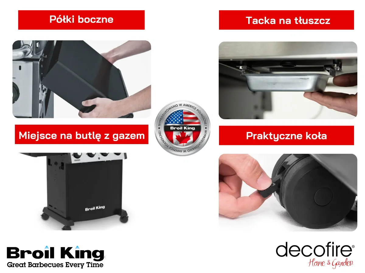 Dodatkowe udogodnienia w grillu gazowym Broil King Crown 410
