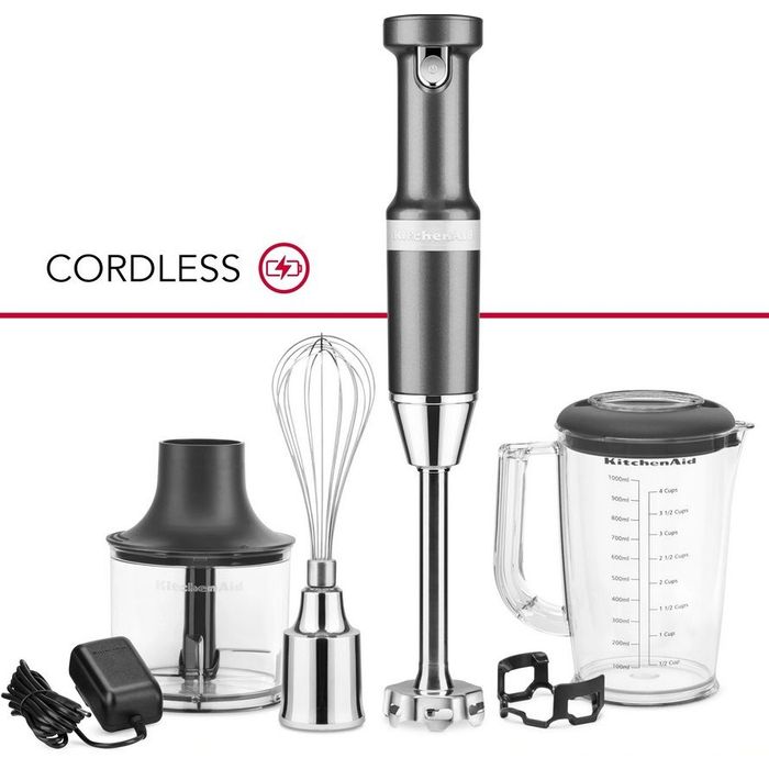 Bezprzewodowy blender z akcesoriami Medallion Silver KitchenAid (5KHBBV83EMS)