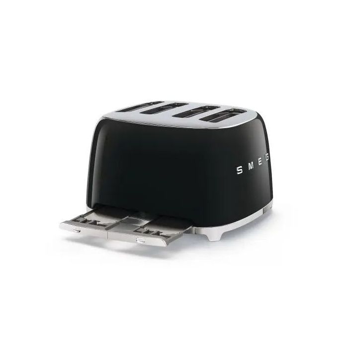 Toster na 4 kromki - 4 kieszenie Smeg Czarny (TSF03BLEU)