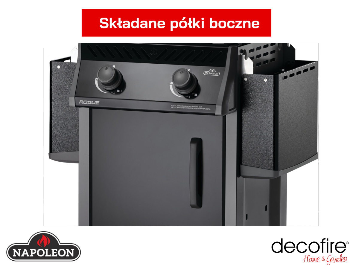 Grill gazowy Napoleon Rogue 365 ze składanymi półkami bocznymi