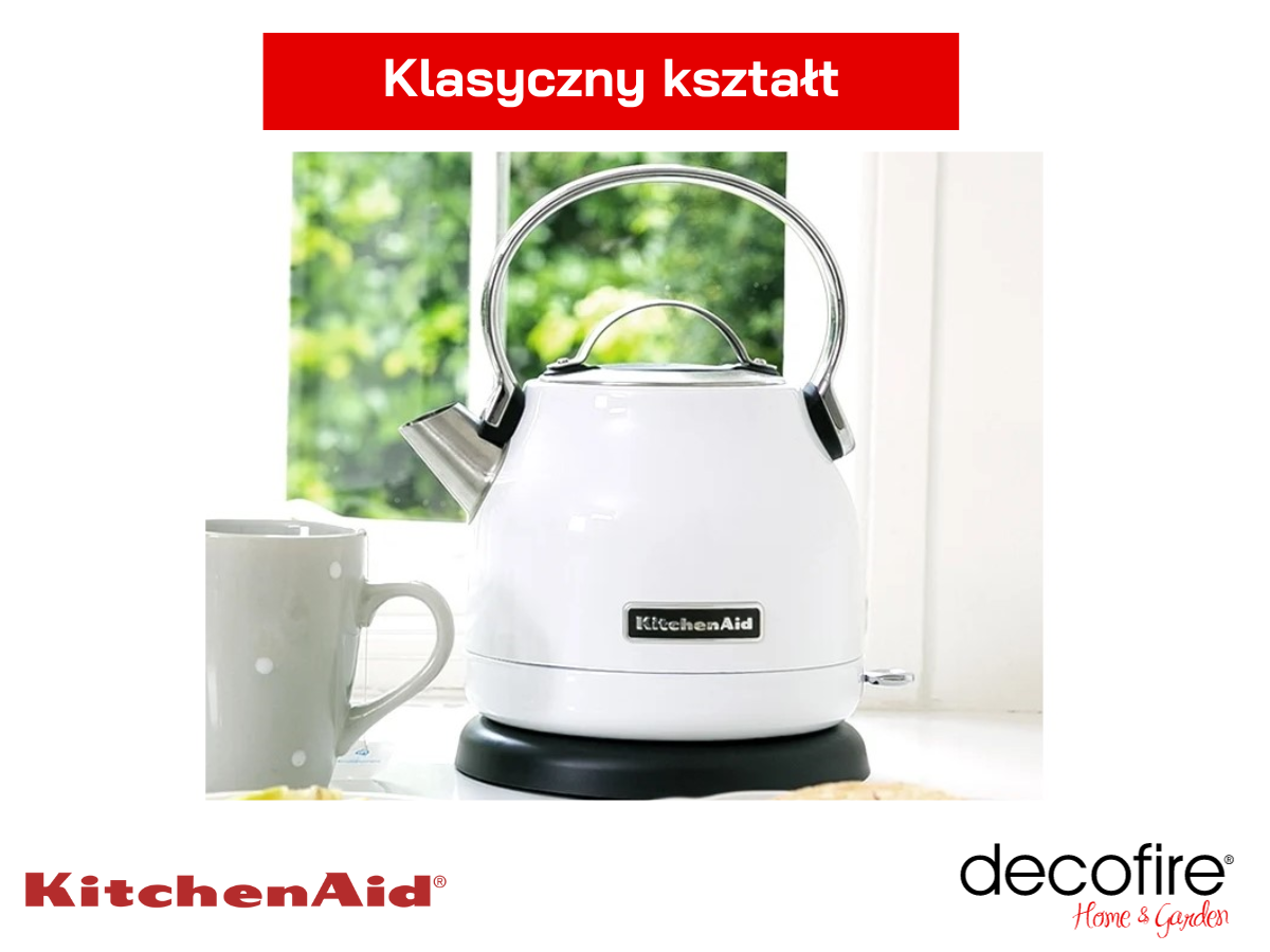 klasyczny kształt czajnika Stella Classic KitchenAid w kolorze White