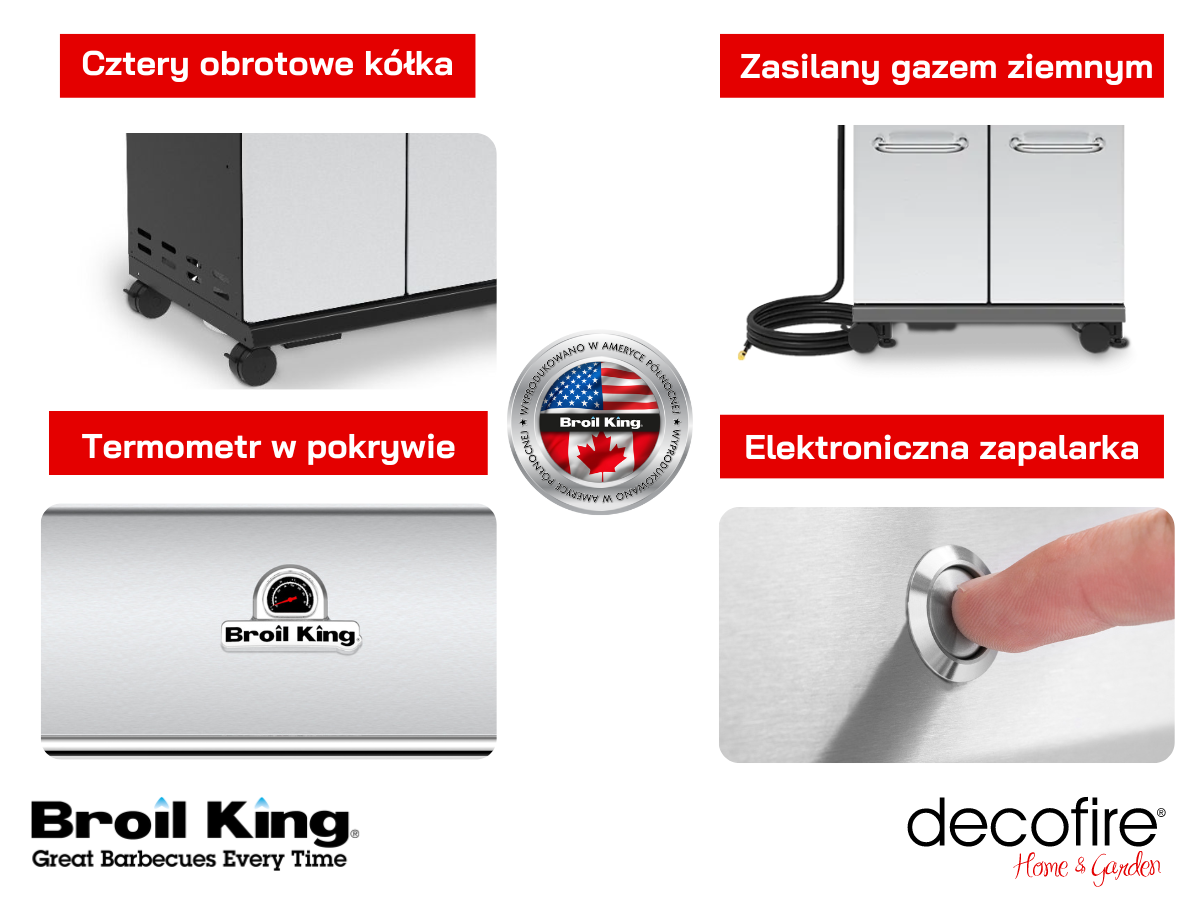 Grill na gaz ziemny Broil King Regal S 490 dodatkowe cechy