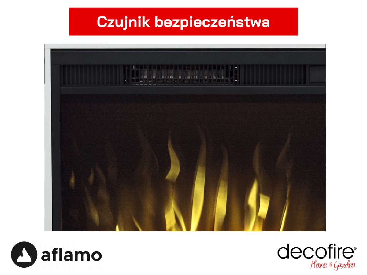Czujnik bezpieczeństwa w kominku elektrycznym Aflamo Duke
