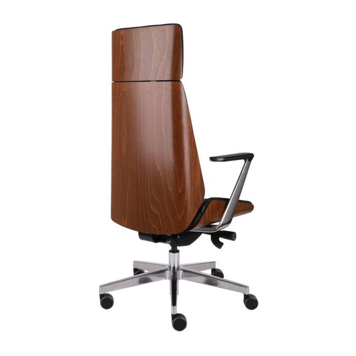 Grospol Fotel biurowy Moon Wood HD AL1 chrome tkanina Strong - 8 kolorów
