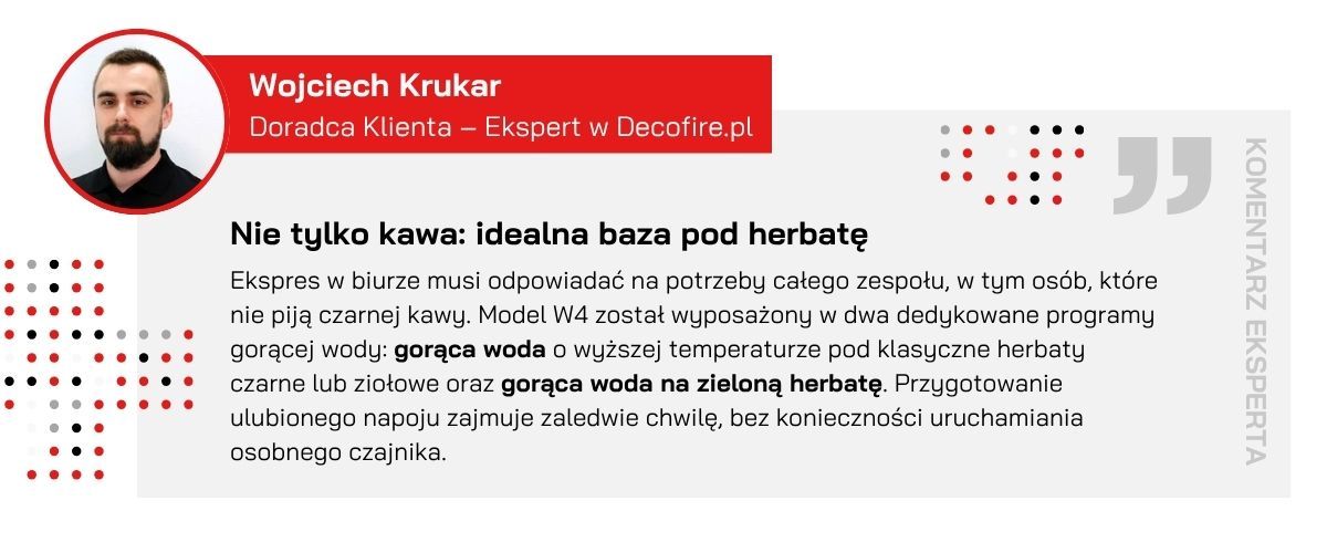 Ekspres do kawy Jura W4 Dark Inox (EB) (15778) rada eksperta Decofire