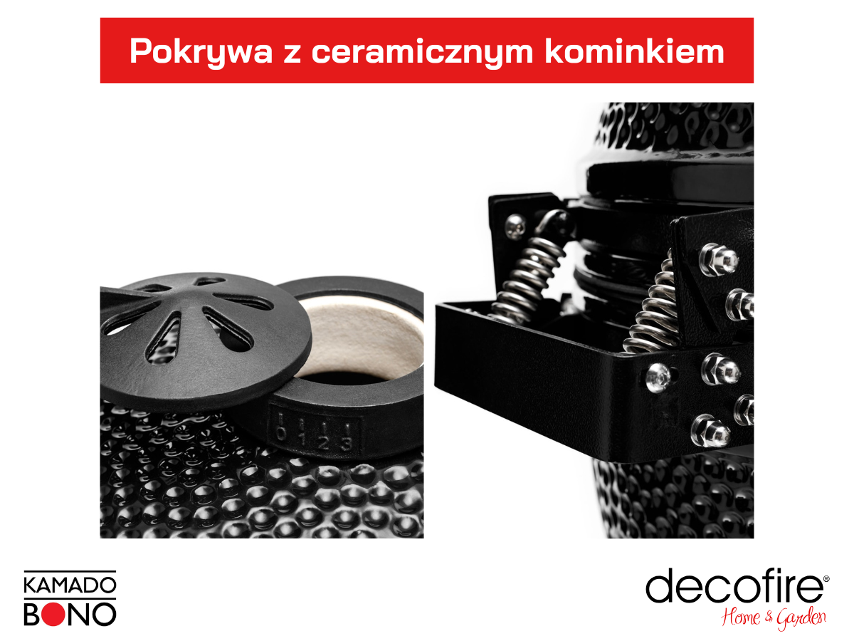 Pokrywa z mechanizmem sprężynowym i ceramicznym kominem