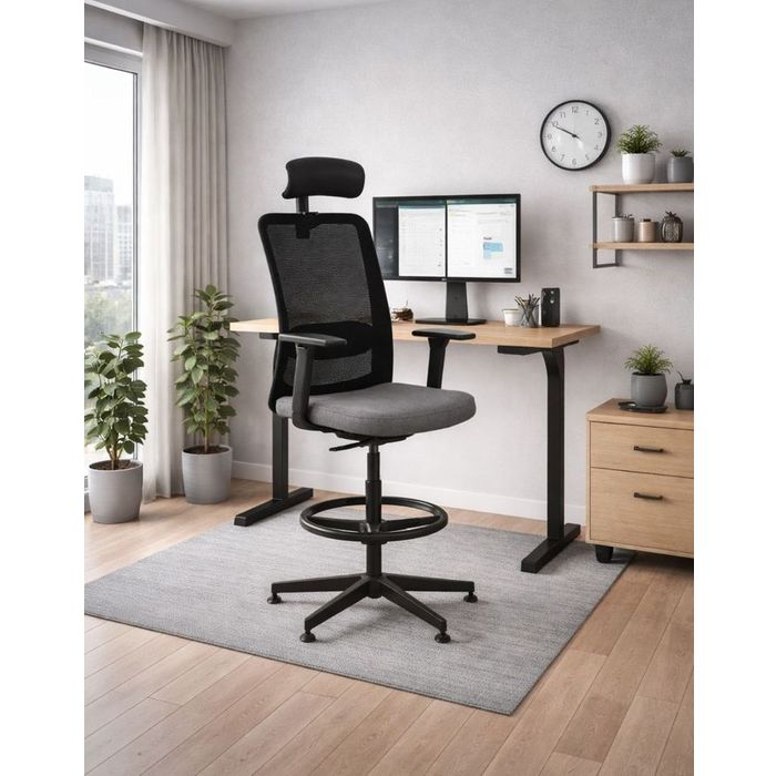 Grospol Krzesło fotel biurowy Nico BS RB HD black tkanina Synergy - 12 kolorów