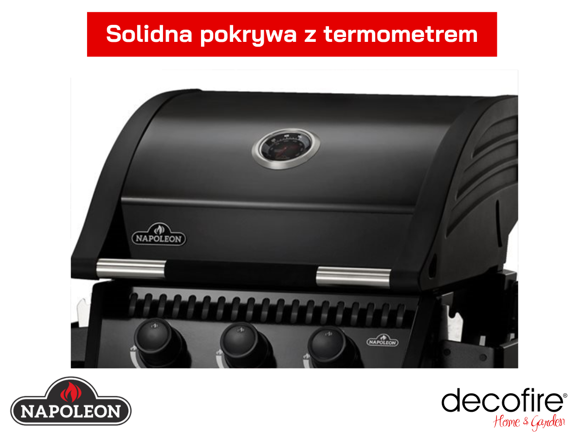 Grill gazowy Napoleon Legend 365 czarna pokrywa z termometrem