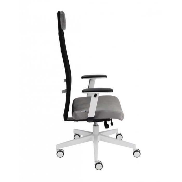 Grospol Fotel biurowy Mike W white tkanina Cura - 8 kolorów