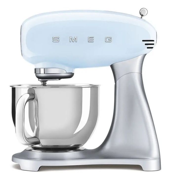 Mikser planetarny 50's style ze srebrną podstawą Pastelowy błękit 4,8L Smeg (SMF02PBEU) 