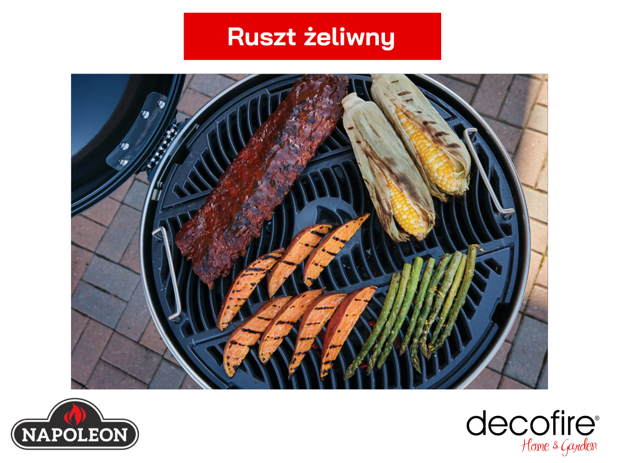 Ruszt żeliwny w grillu węglowym Napoleon z serii PRO