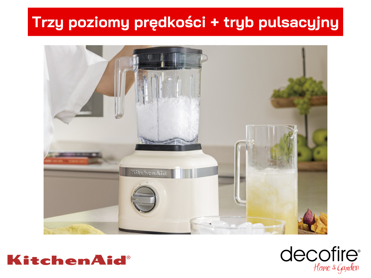 Trzy poziomy prędkości i tryb pulsacyjny w blenderze ielichowym KitchenAid