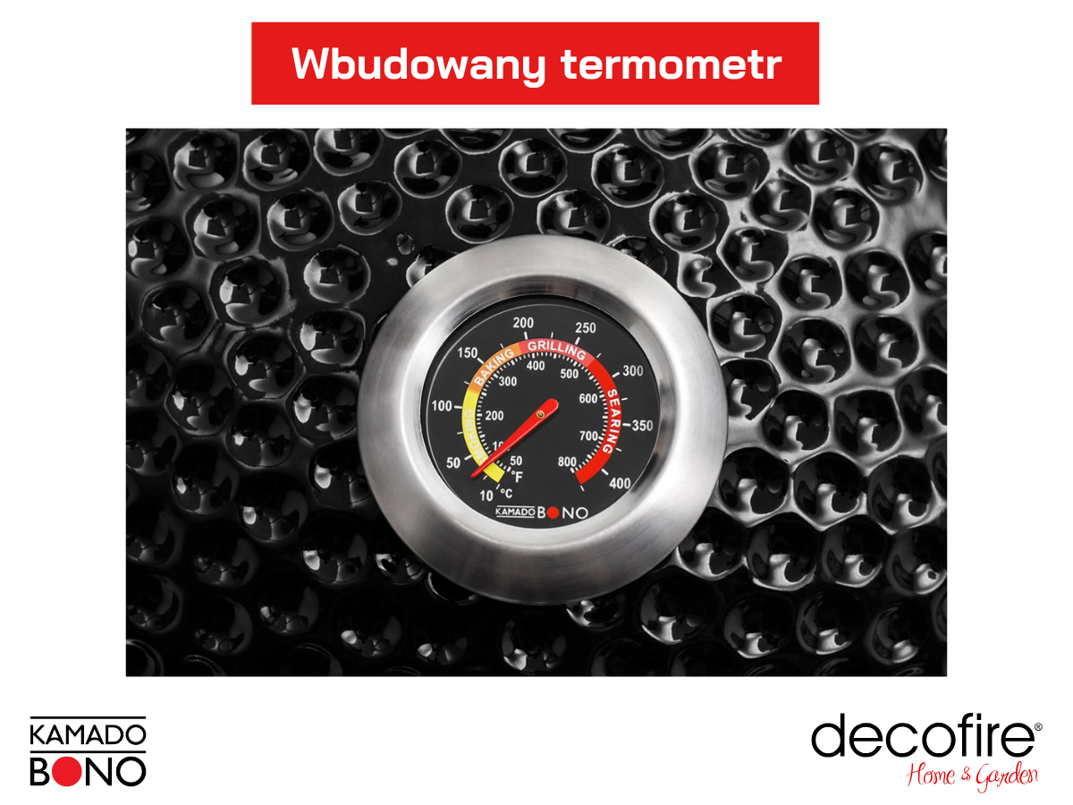 Wbudowany w pokrywę termometr
