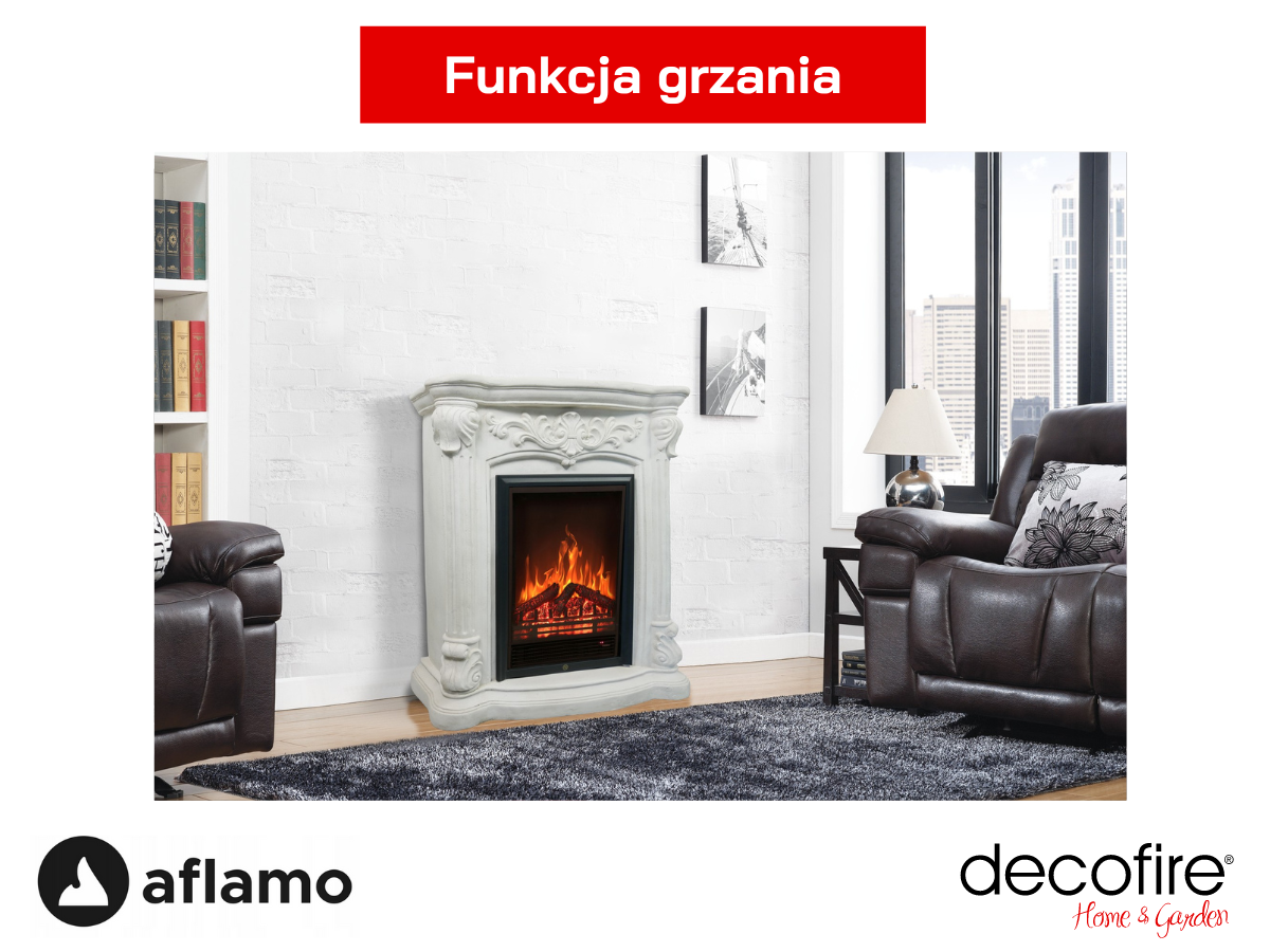 Kominek elektryczny Aflamo Palas z funkcją grzewczą