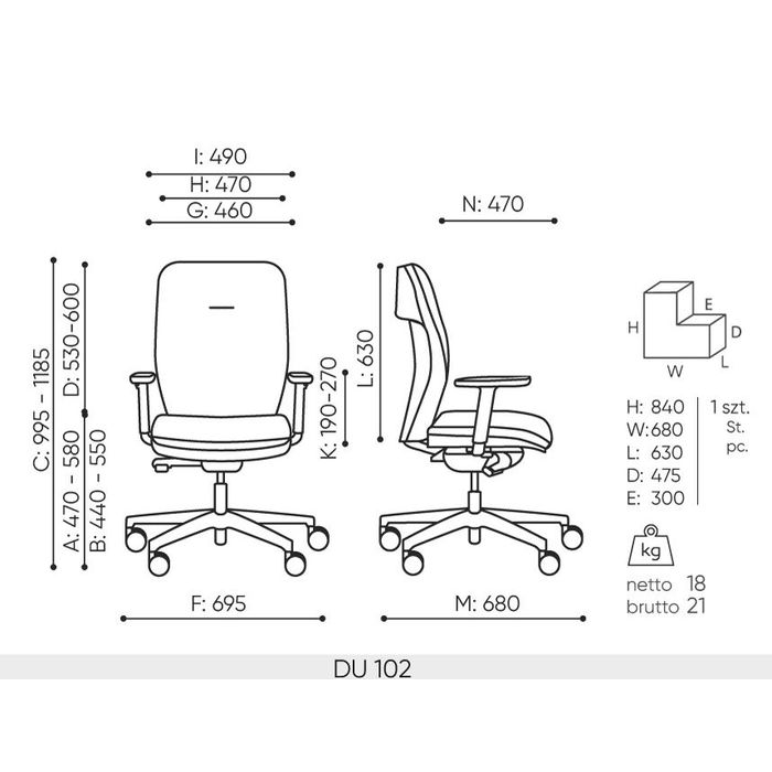 Fotel obrotowy DUAL DU 102 black Bejot