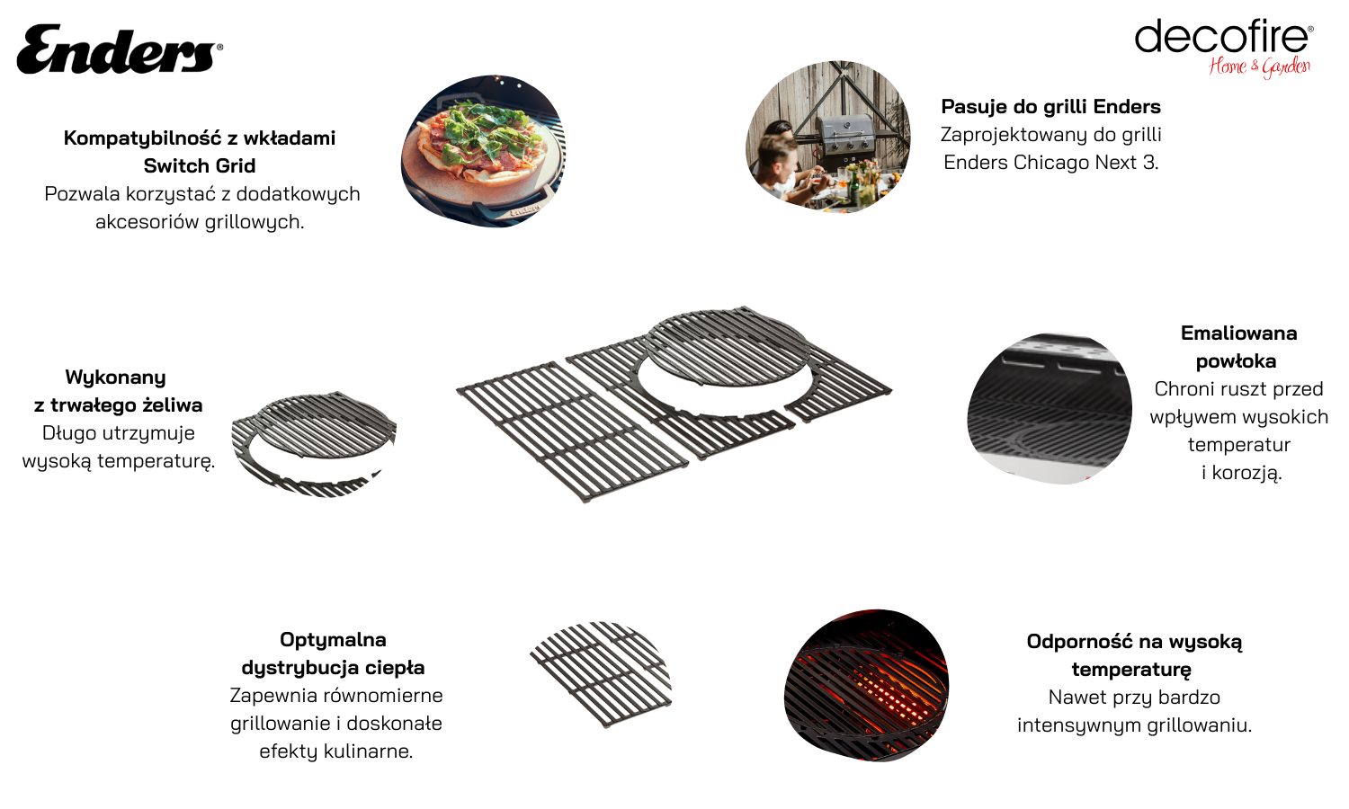 Ruszt żeliwny Switch Grid Chicago 3 Enders (7756)