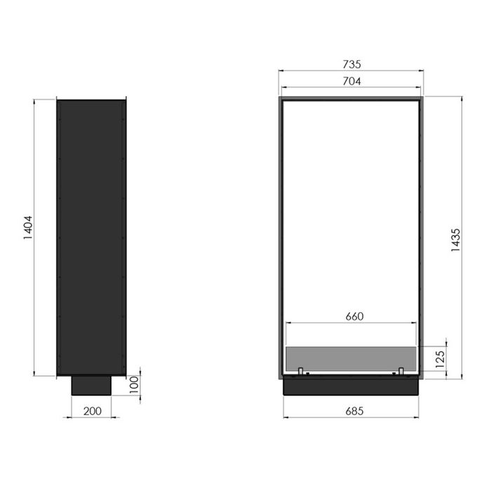 Biokominek do zabudowy Infire 2Side 1400 Slim Vert Slim Line
